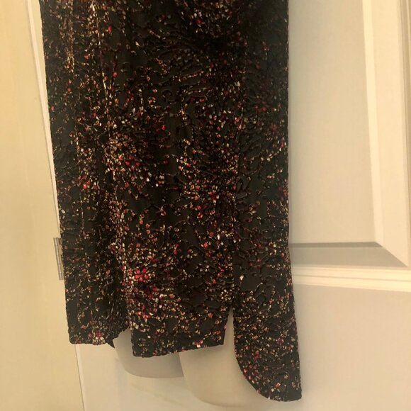 Sno Skins Long Sleeve V-Neck Raised Velour Multicolor Print Tunic Shirt Size M - Picture 14 of 16